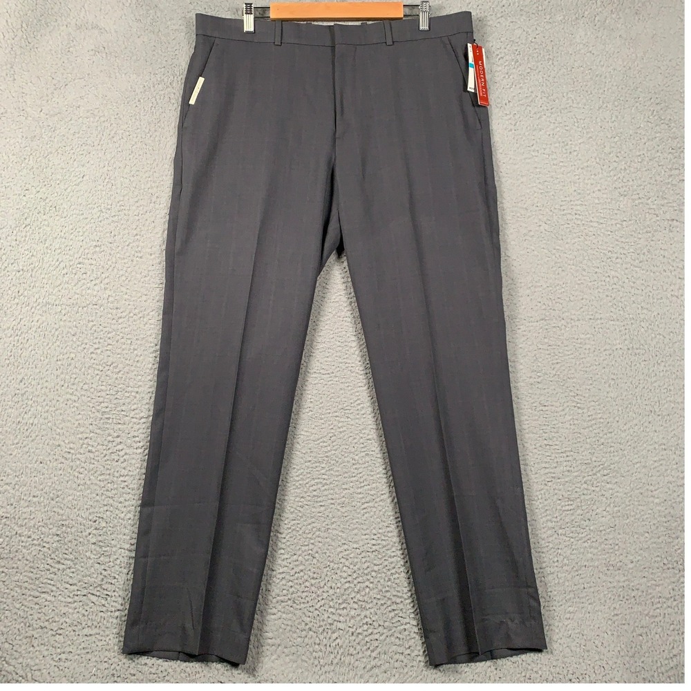 Perry Ellis Portfolio Dress Pants Mens 36x32 Charcoal Modern Luxury Performance